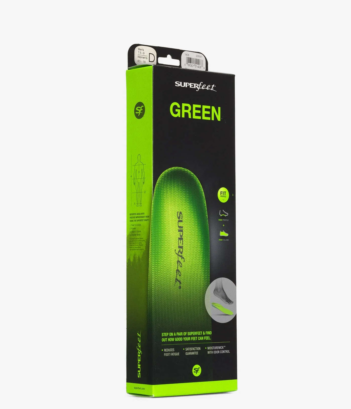 Superfeet All-Purpose Support High Arch Insoles (Green) - Image 6