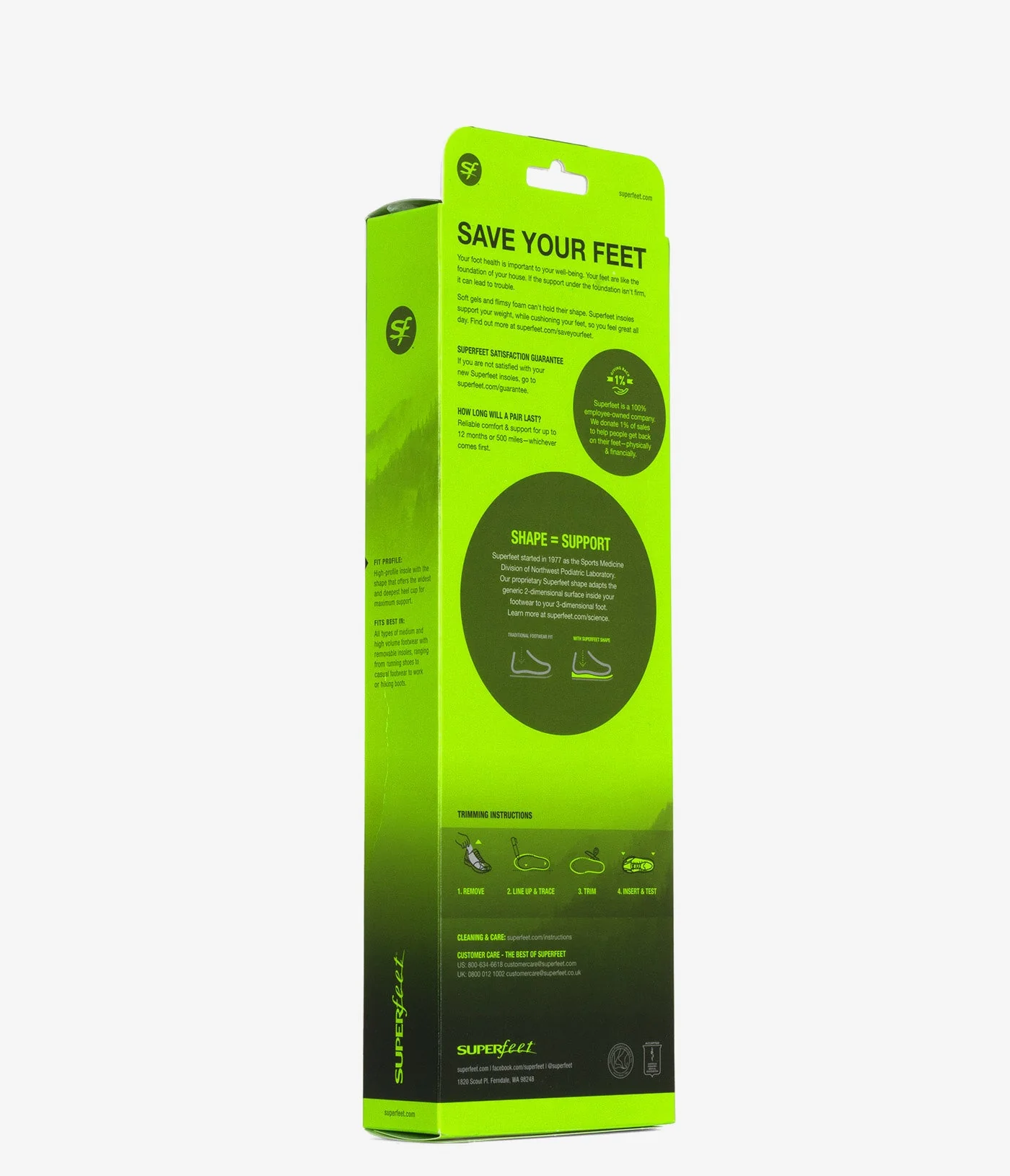 Superfeet All-Purpose Support High Arch Insoles (Green) - Image 7